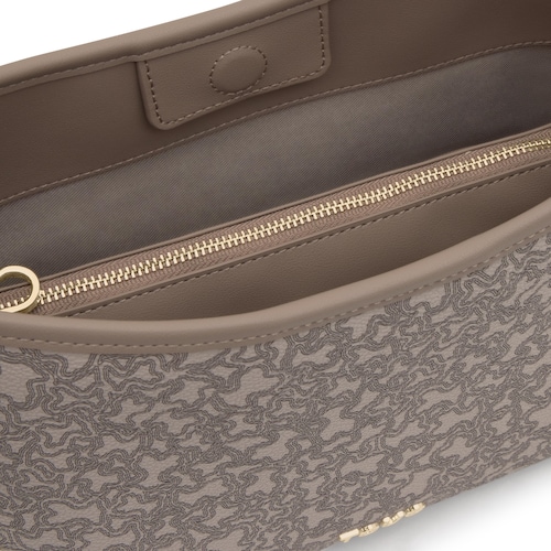 Large taupe-colored Crossbody bag Kaos Mini Lines