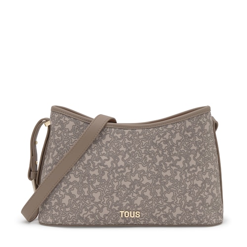 Large taupe-colored Crossbody bag Kaos Mini Lines