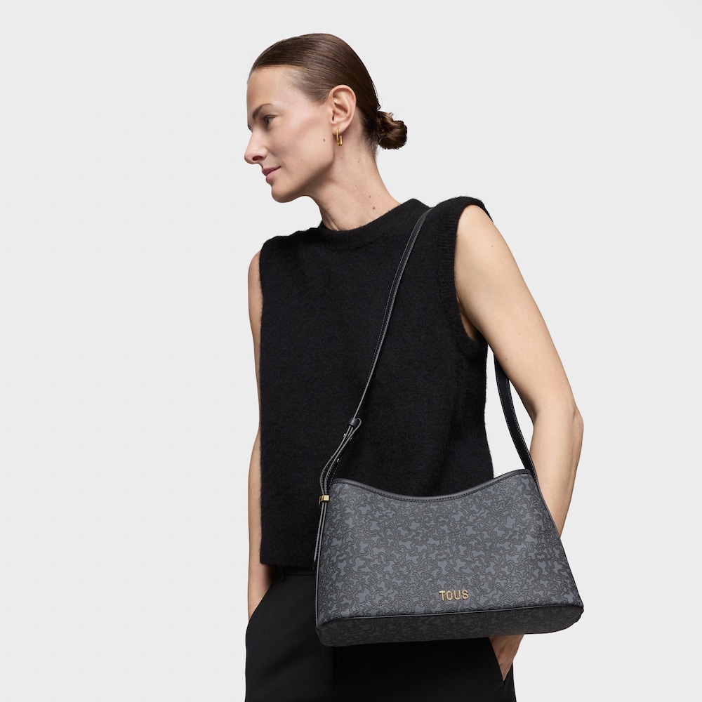 Large dark gray Crossbody bag Kaos Mini Lines