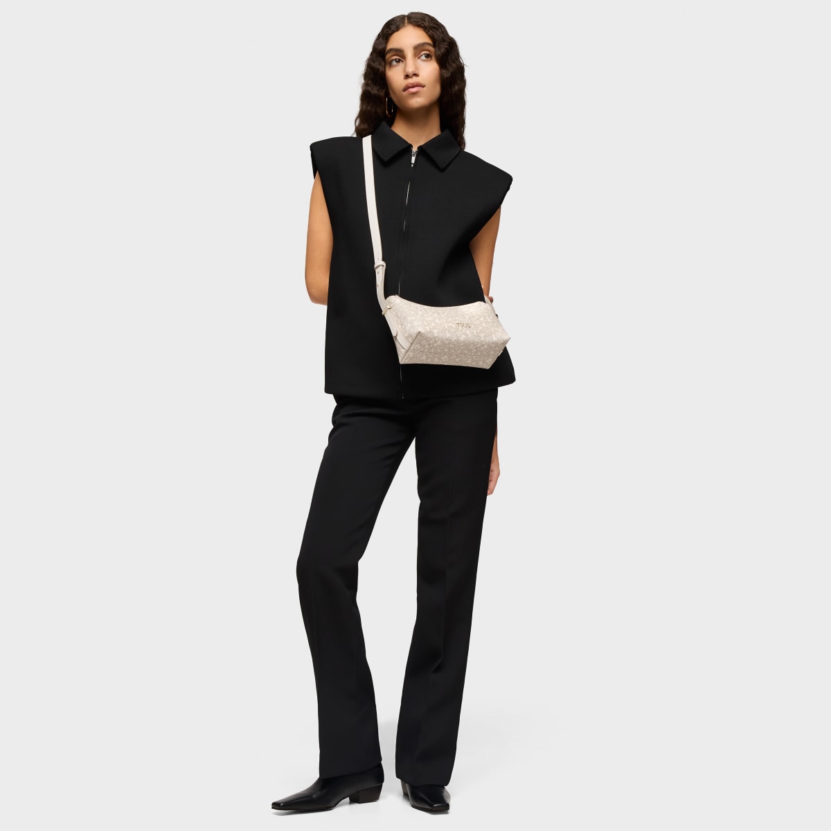 Medium beige Crossbody bag Kaos Mini Lines