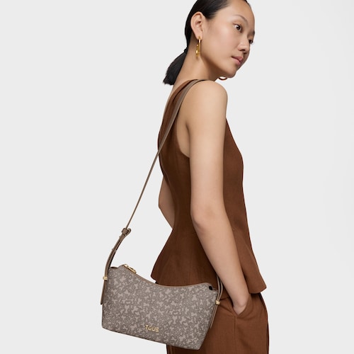 Medium taupe-colored Crossbody bag Kaos Mini Lines