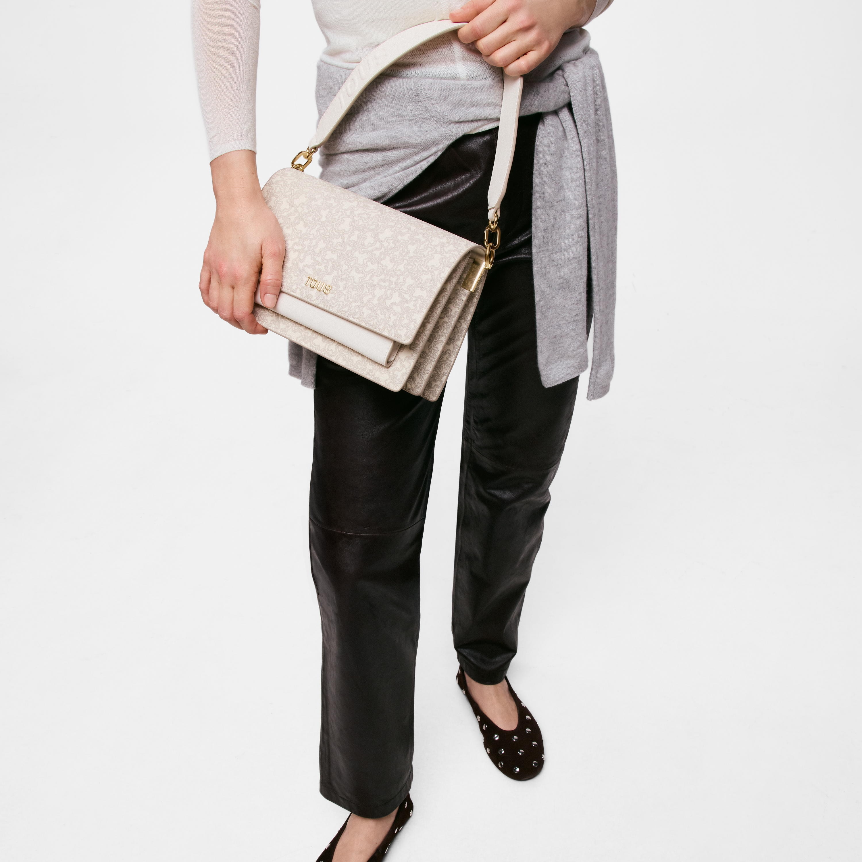 Medium beige Audree Crossbody bag Kaos Mini Lines