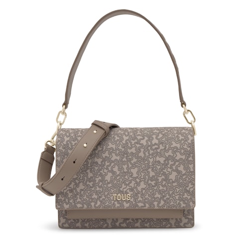 Medium taupe-colored Crossbody bag Audree Kaos Mini Lines