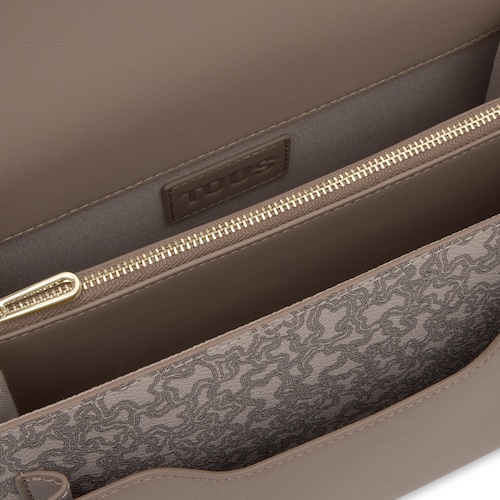 Medium taupe-colored Crossbody bag Audree Kaos Mini Lines