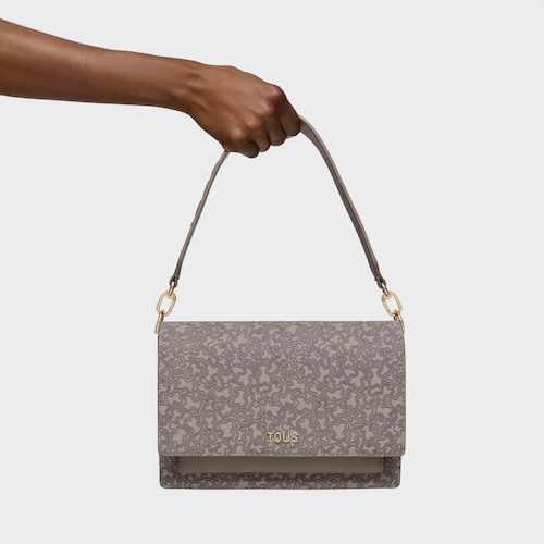 Medium taupe-colored Crossbody bag Audree Kaos Mini Lines