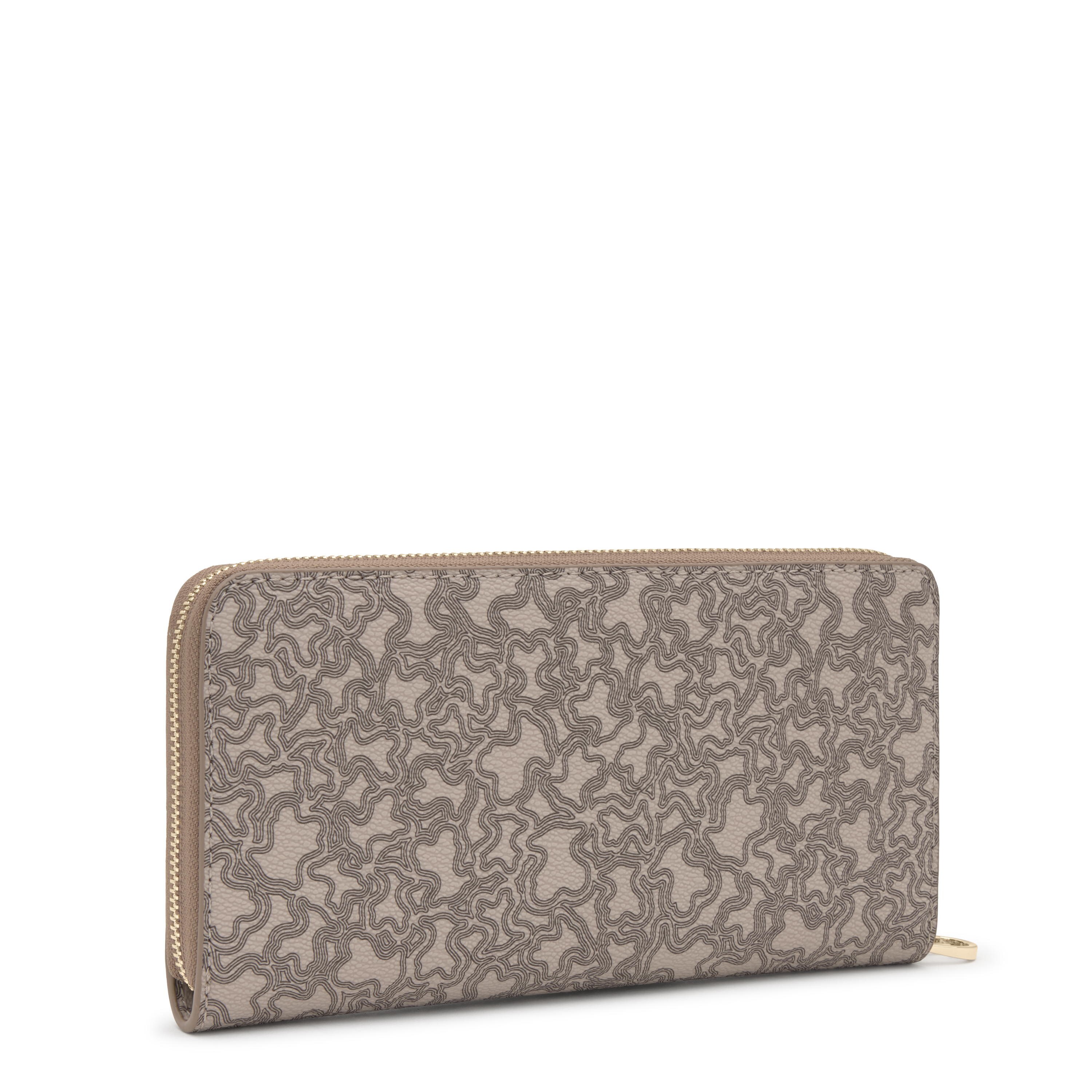 Taupe-colored Wallet Kaos Mini Lines | TOUS