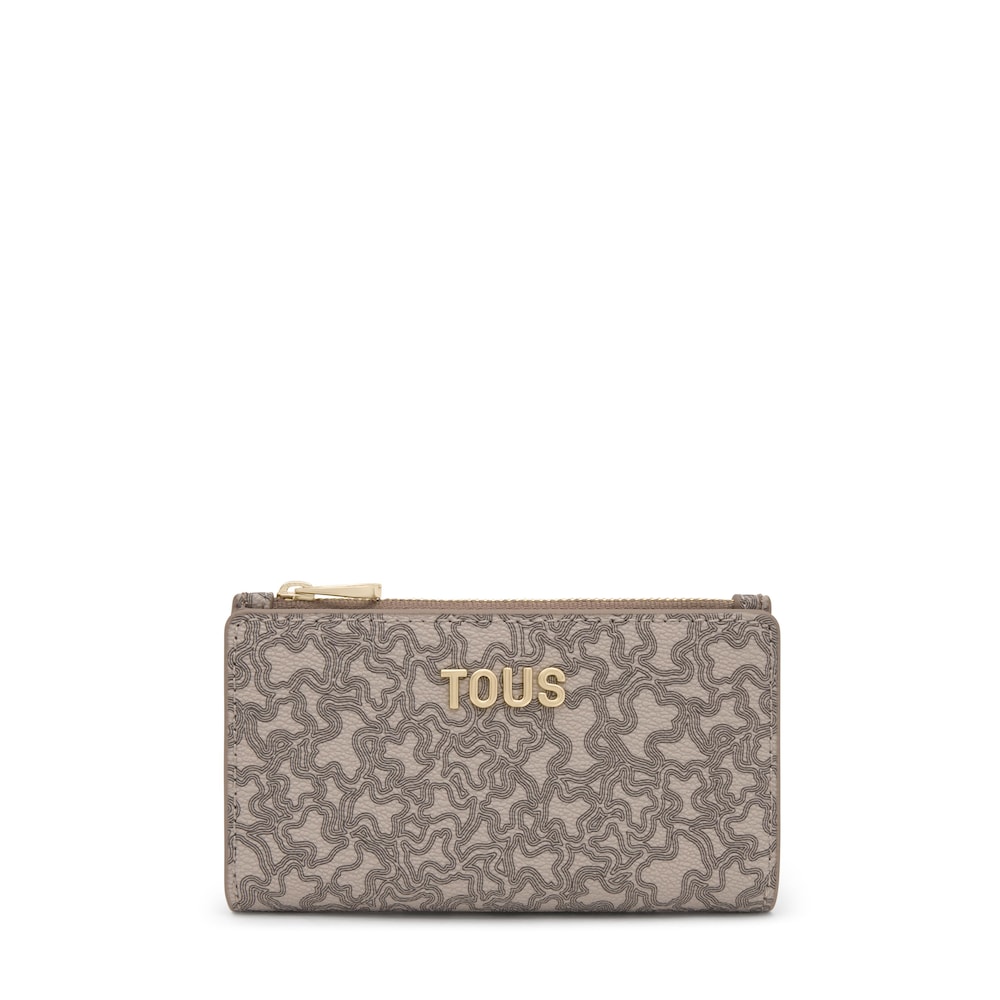 Portefeuille taupe Kaos Mini Lines