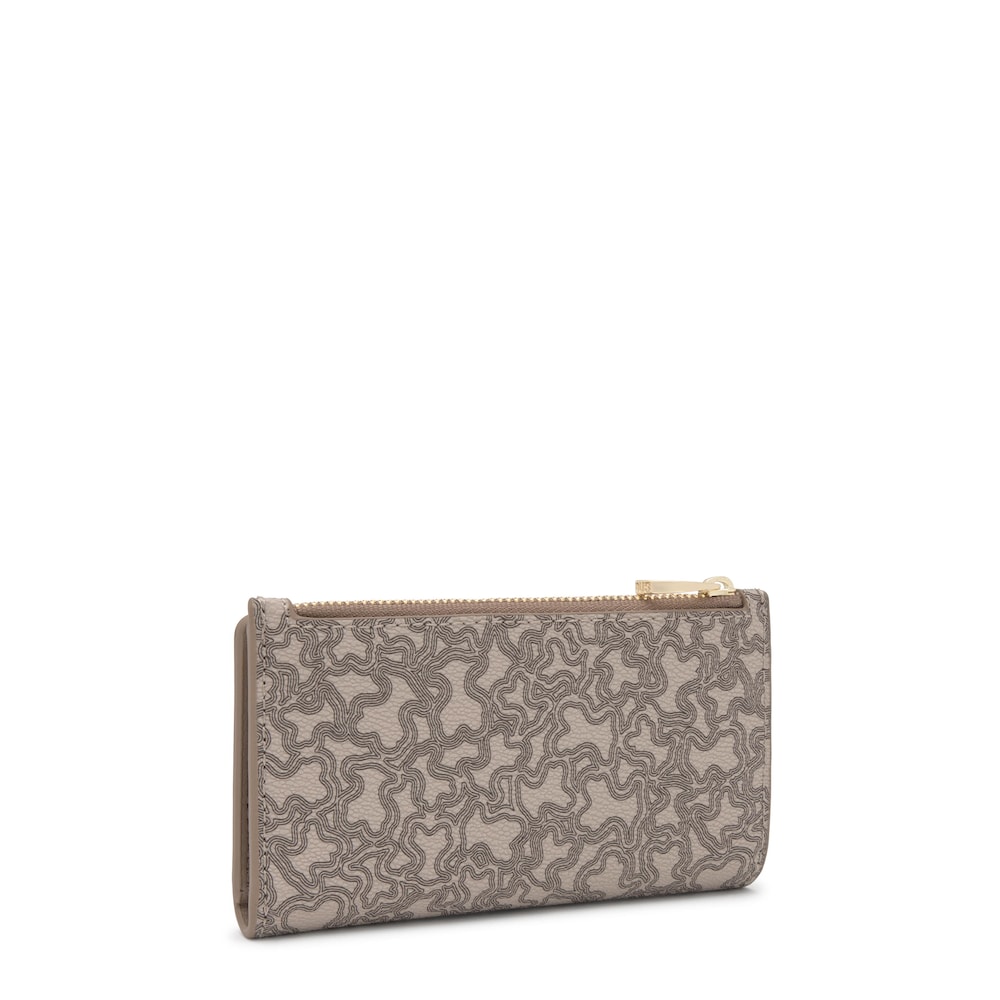 Portefeuille taupe Kaos Mini Lines