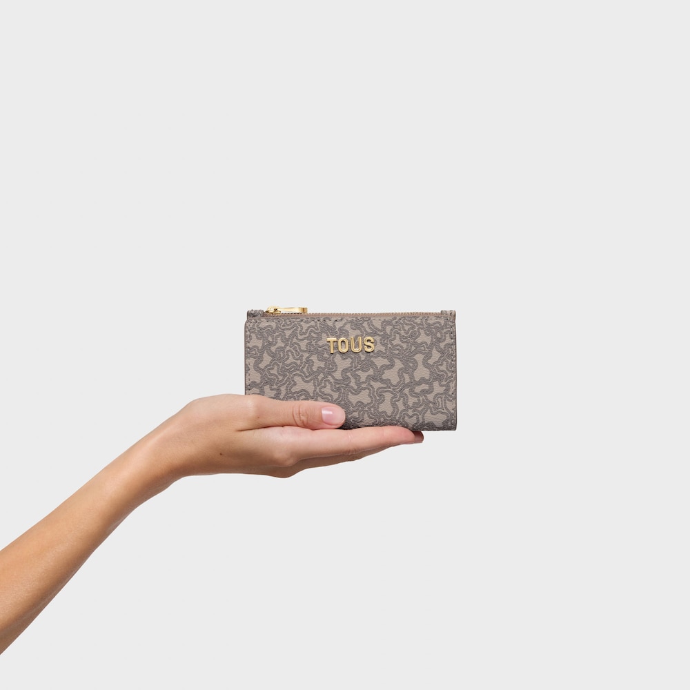 Portefeuille taupe Kaos Mini Lines