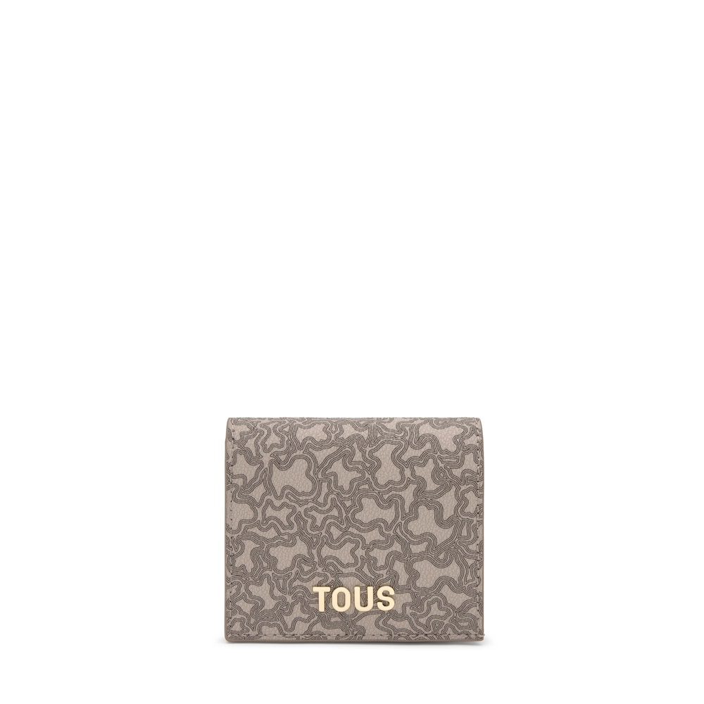 Small taupe-colored Wallet Kaos Mini Lines