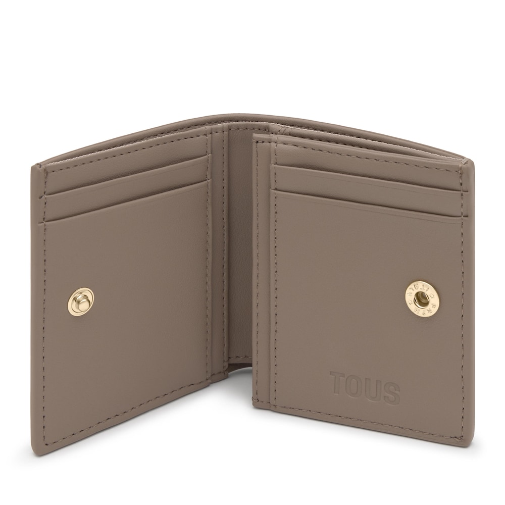 Small taupe-colored Wallet Kaos Mini Lines