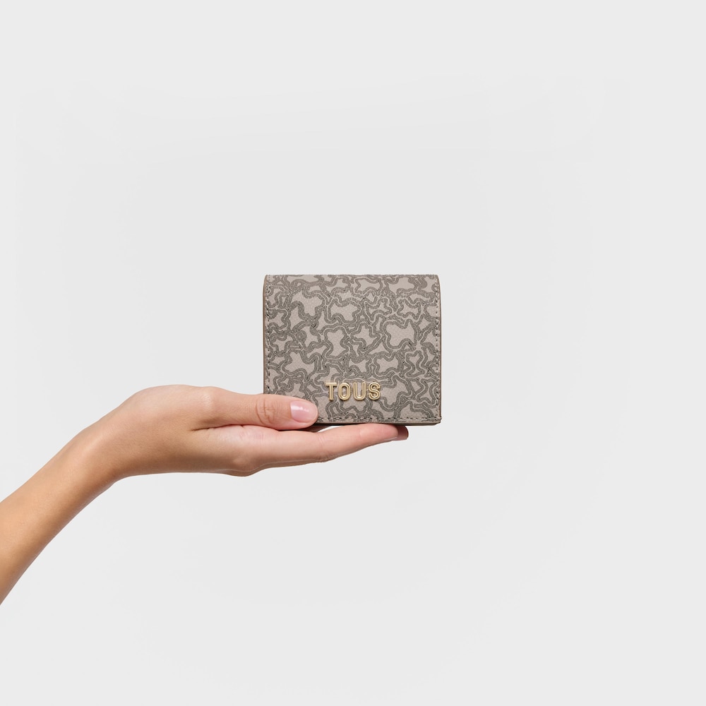 Small taupe-colored Wallet Kaos Mini Lines