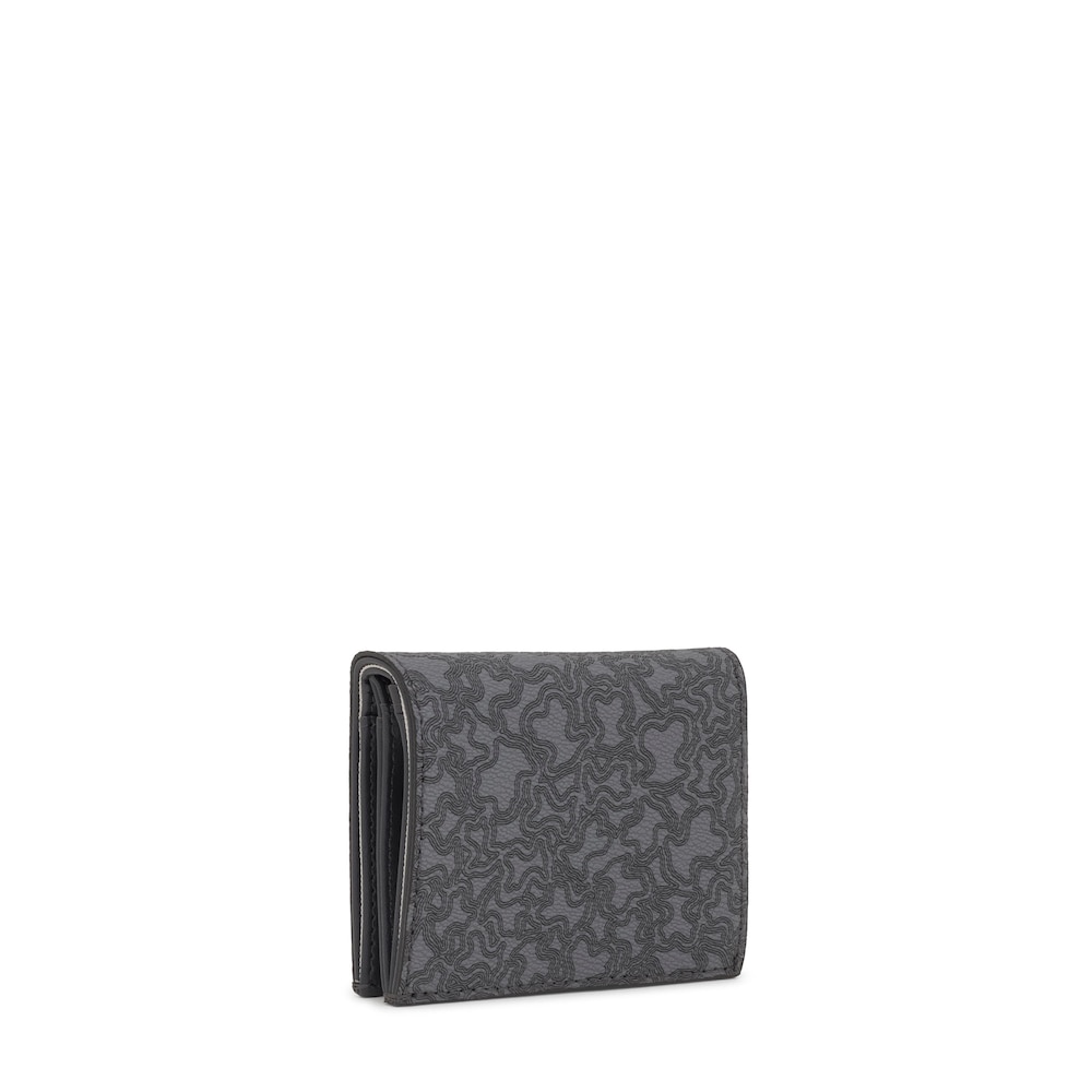 Portafoglio piccolo grigio scuro Kaos Mini Lines