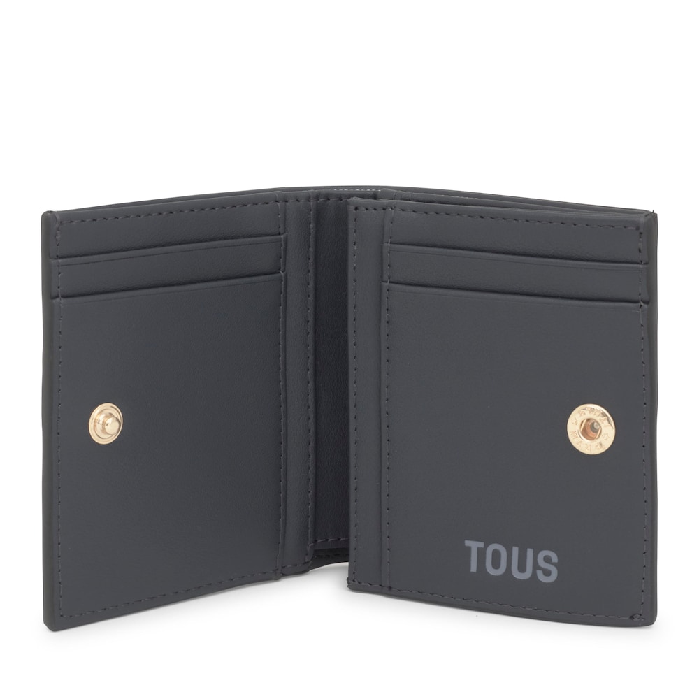 Portafoglio piccolo grigio scuro Kaos Mini Lines