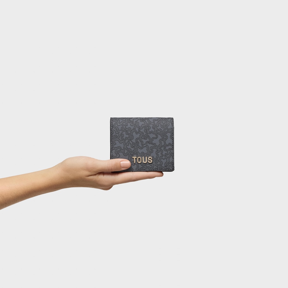 Portafoglio piccolo grigio scuro Kaos Mini Lines