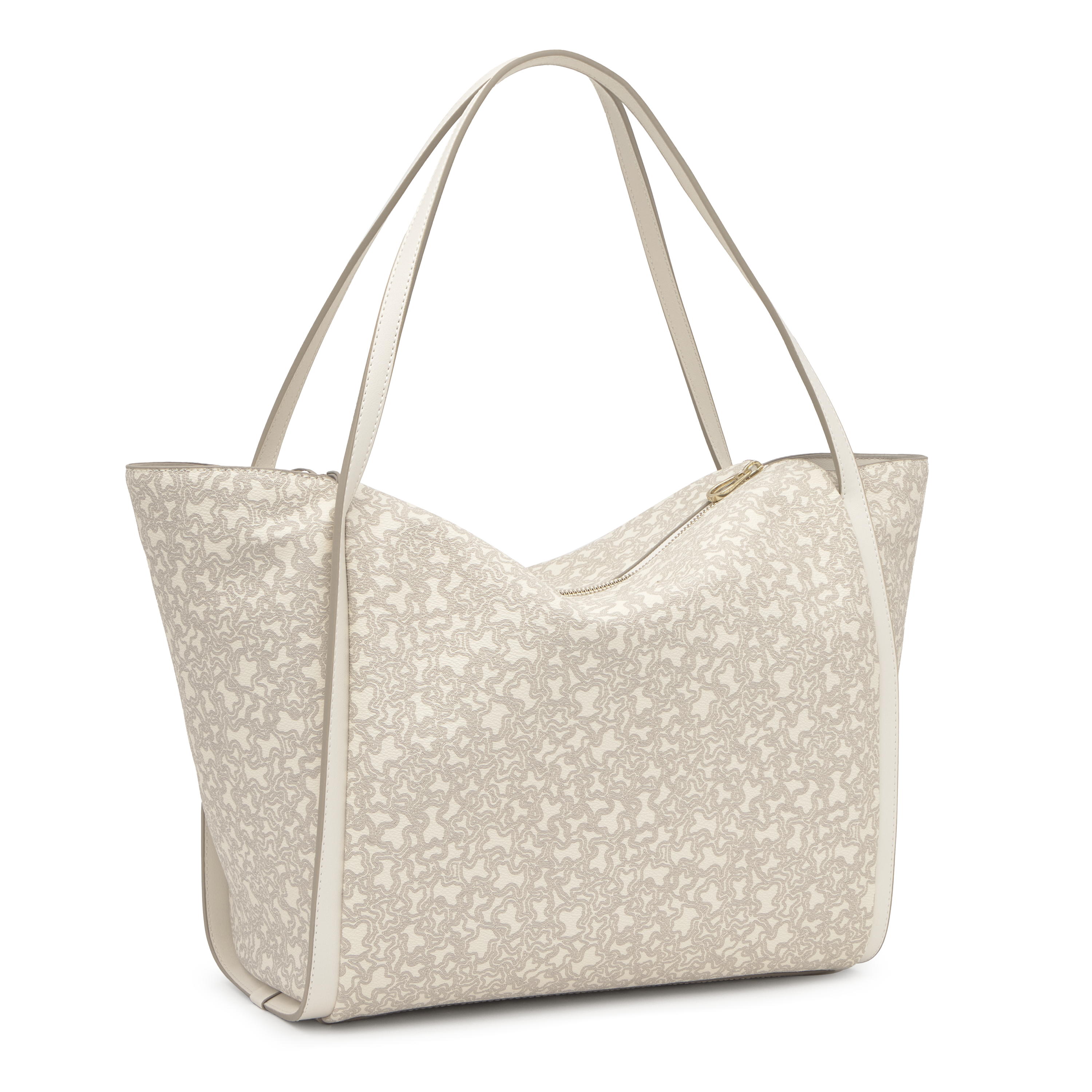 Large beige Tote bag Kaos Mini Lines