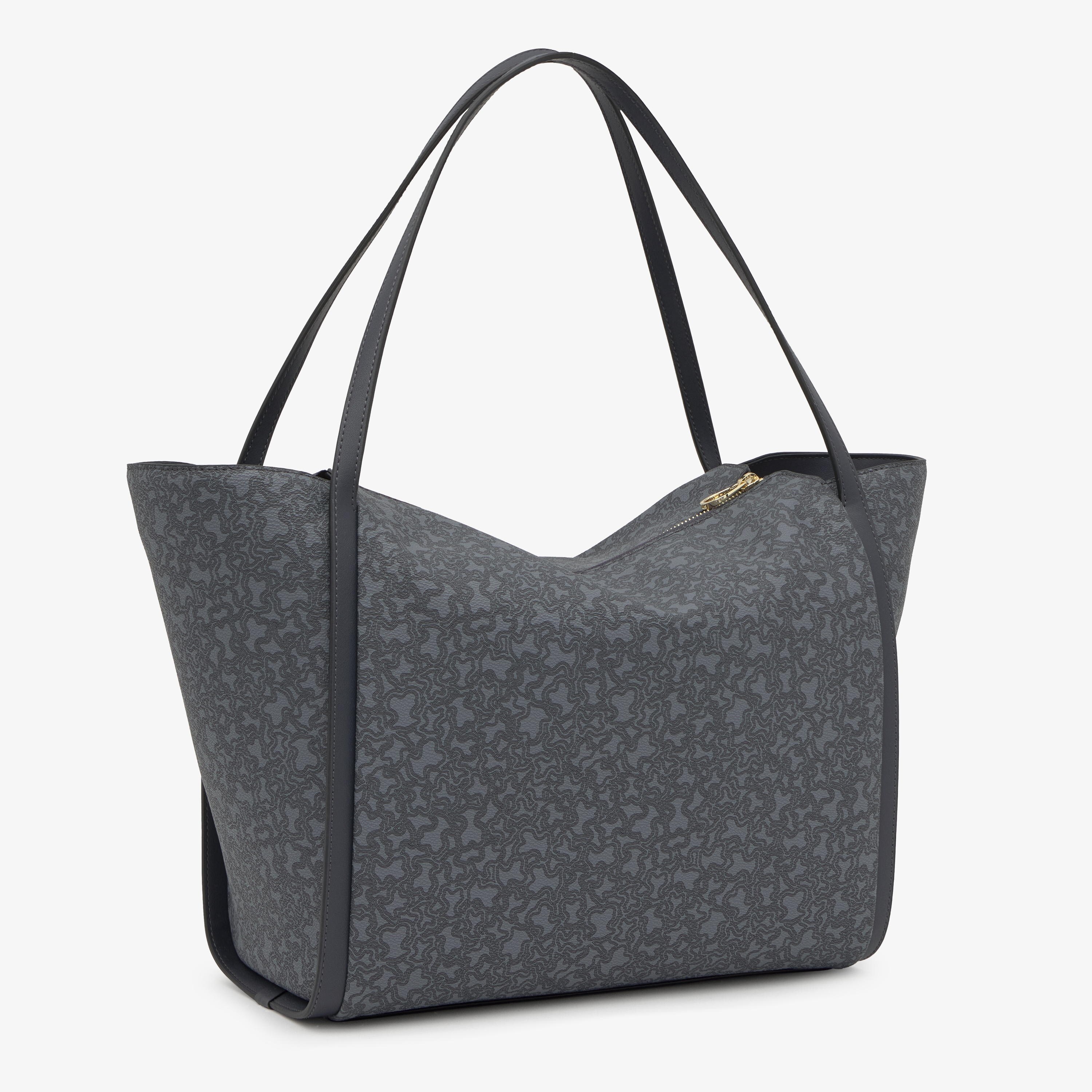 Large dark gray Tote bag Kaos Mini Lines