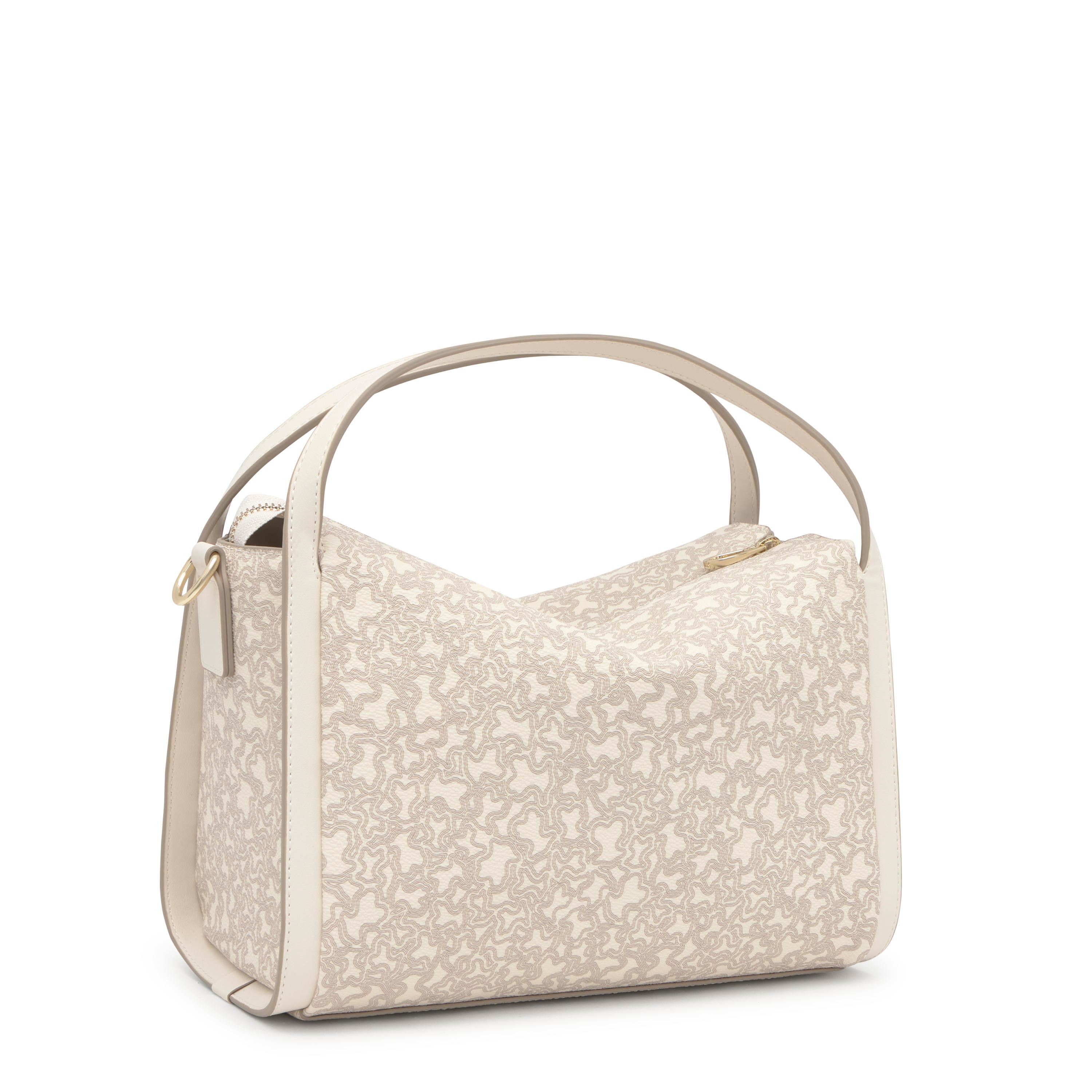 Medium beige City bag Kaos Mini Lines