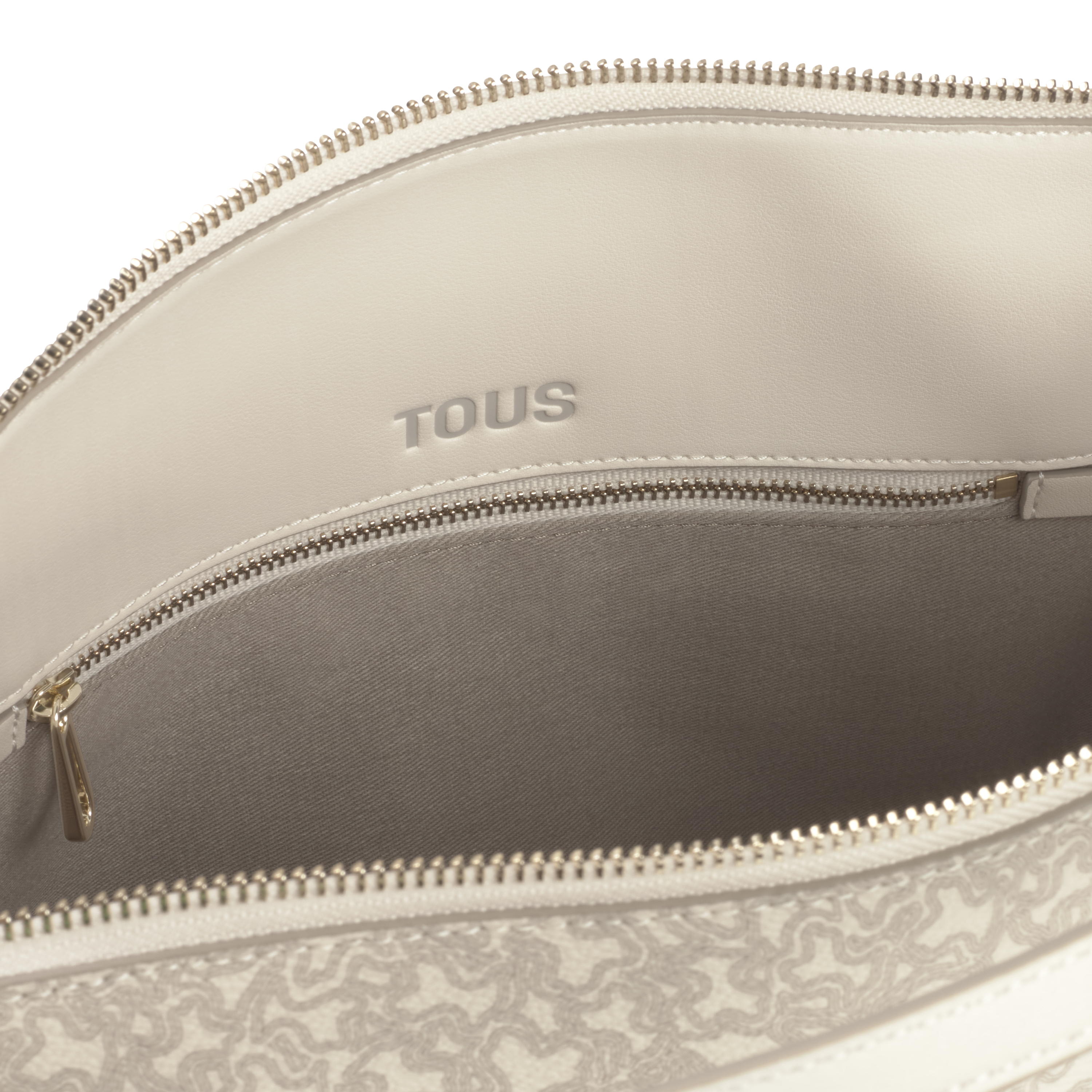 Medium beige City bag Kaos Mini Lines