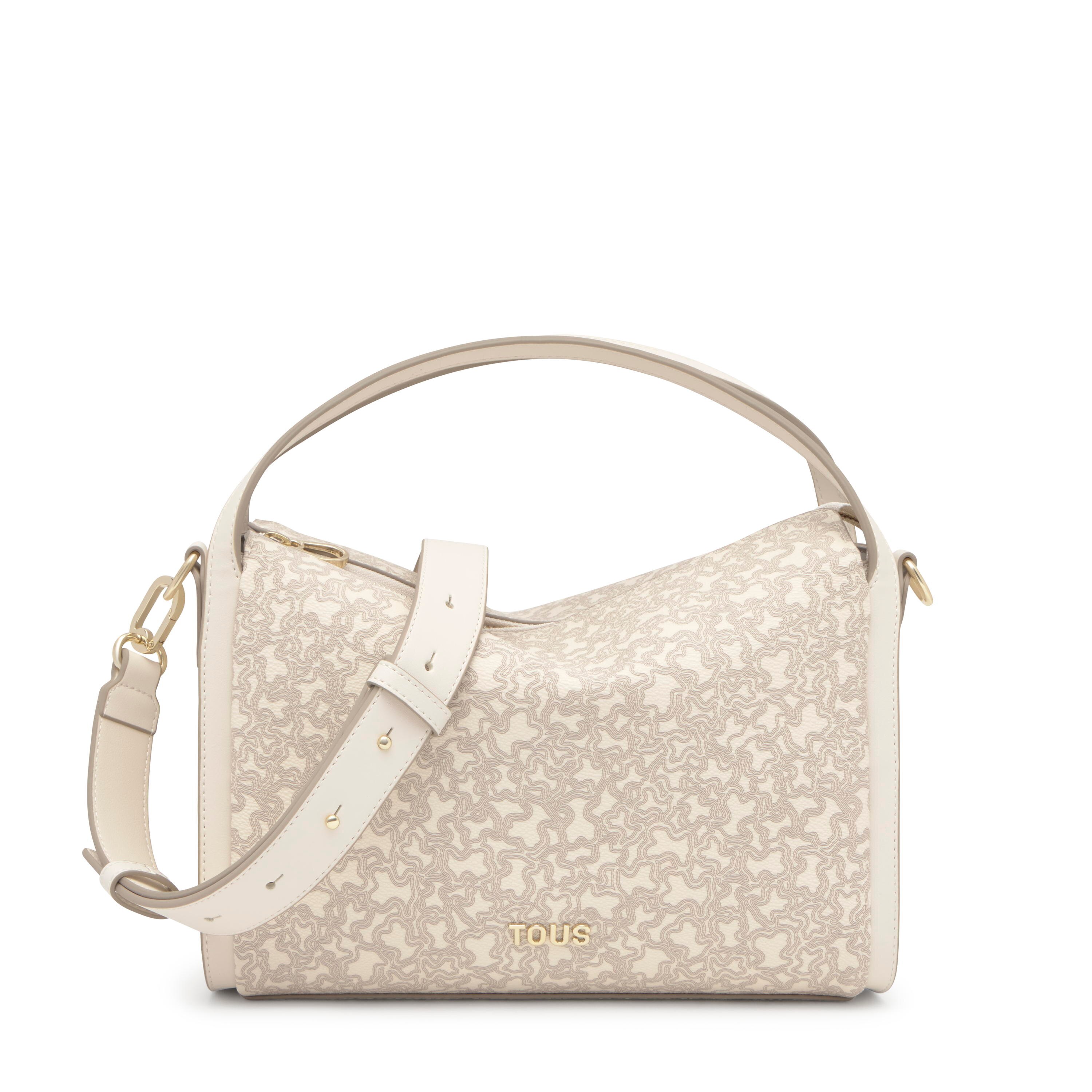 Medium beige City bag Kaos Mini Lines