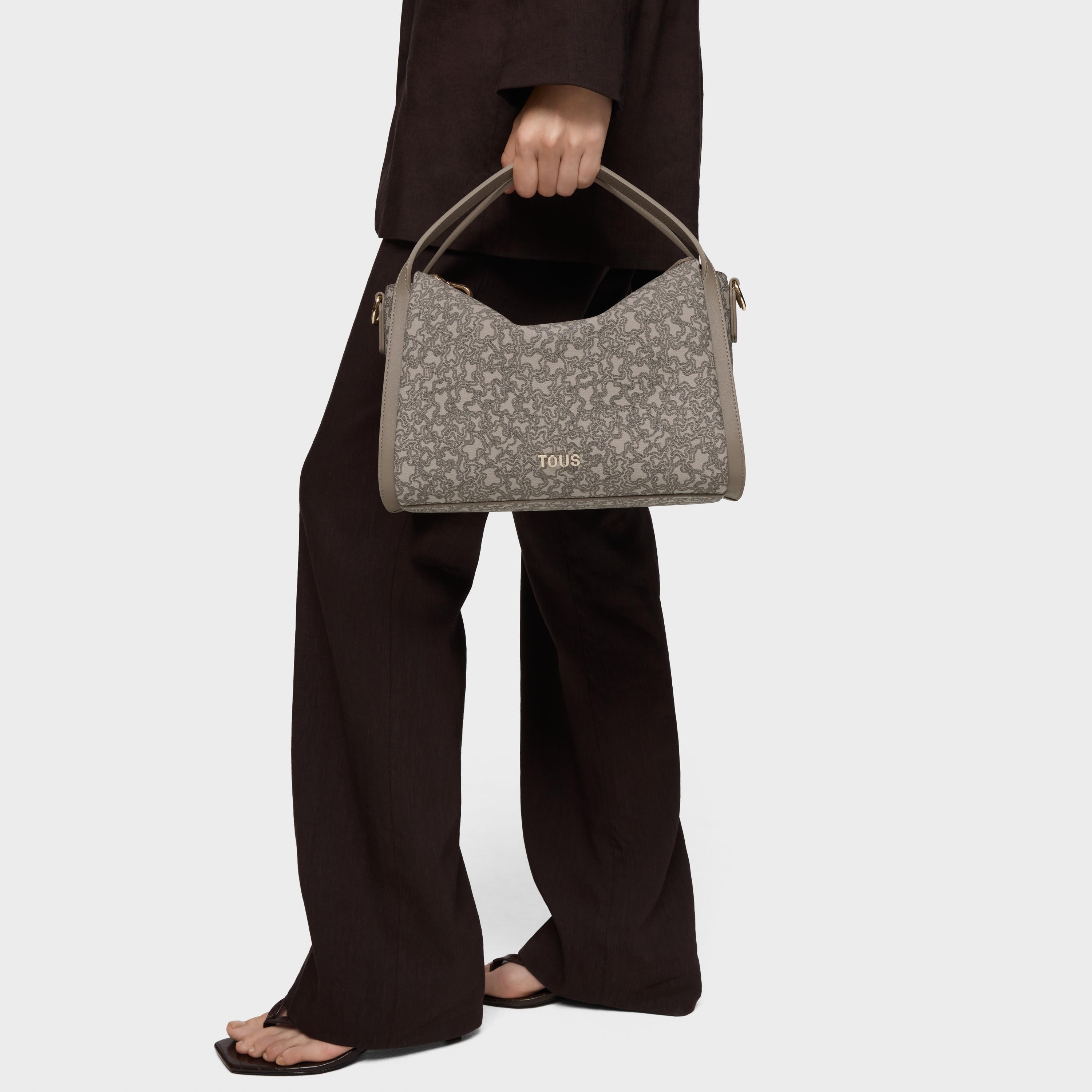 バッグ Omusubi bag ERA nariwai exclusive Taupe Medium taupe-colored City bag Kaos Mini Lines | TOUS