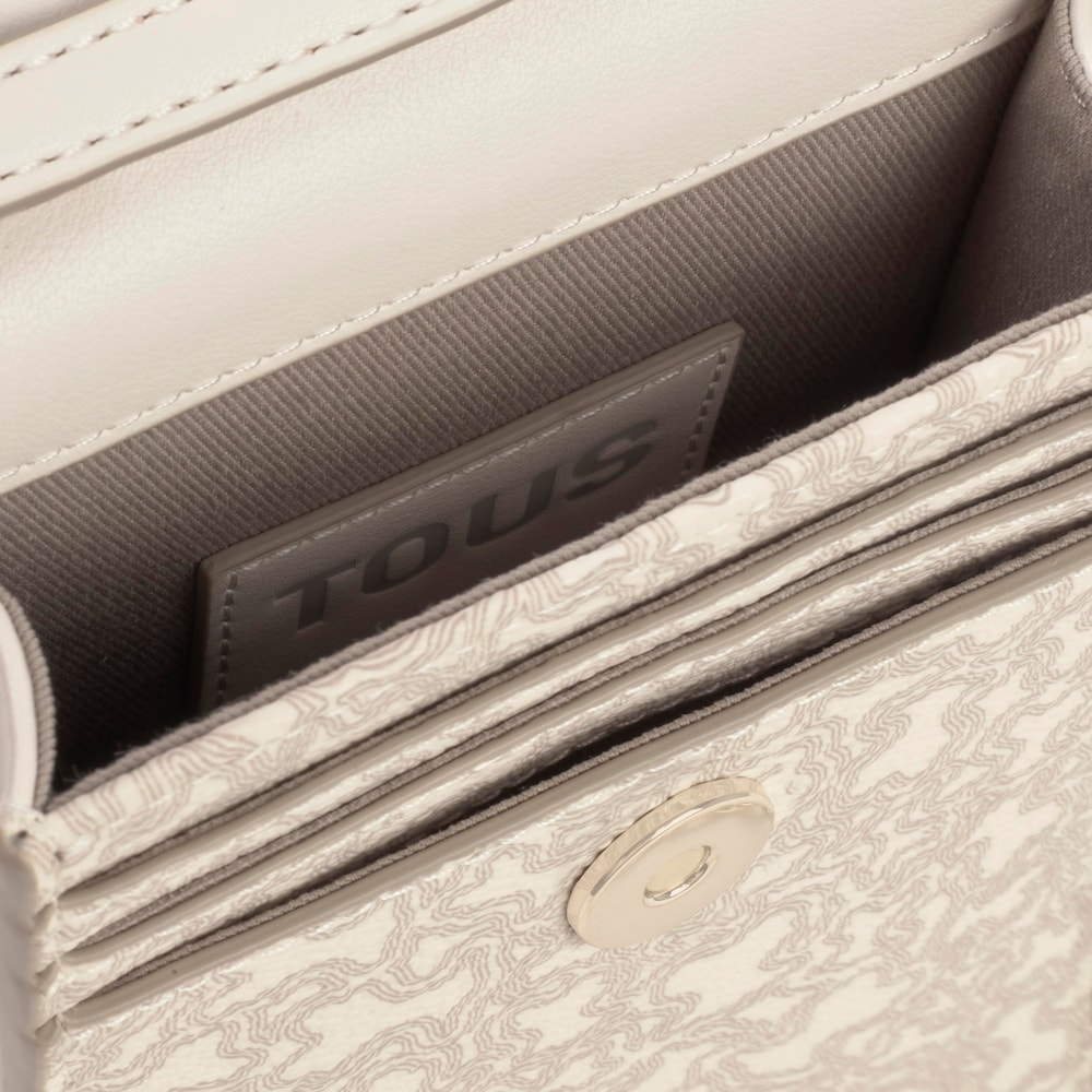 Custodia per cellulare a tracolla beige Kaos Mini Lines