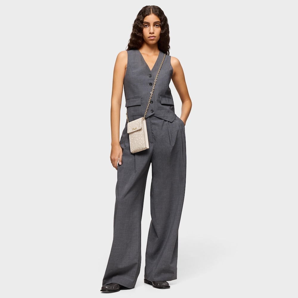 Custodia per cellulare a tracolla beige Kaos Mini Lines