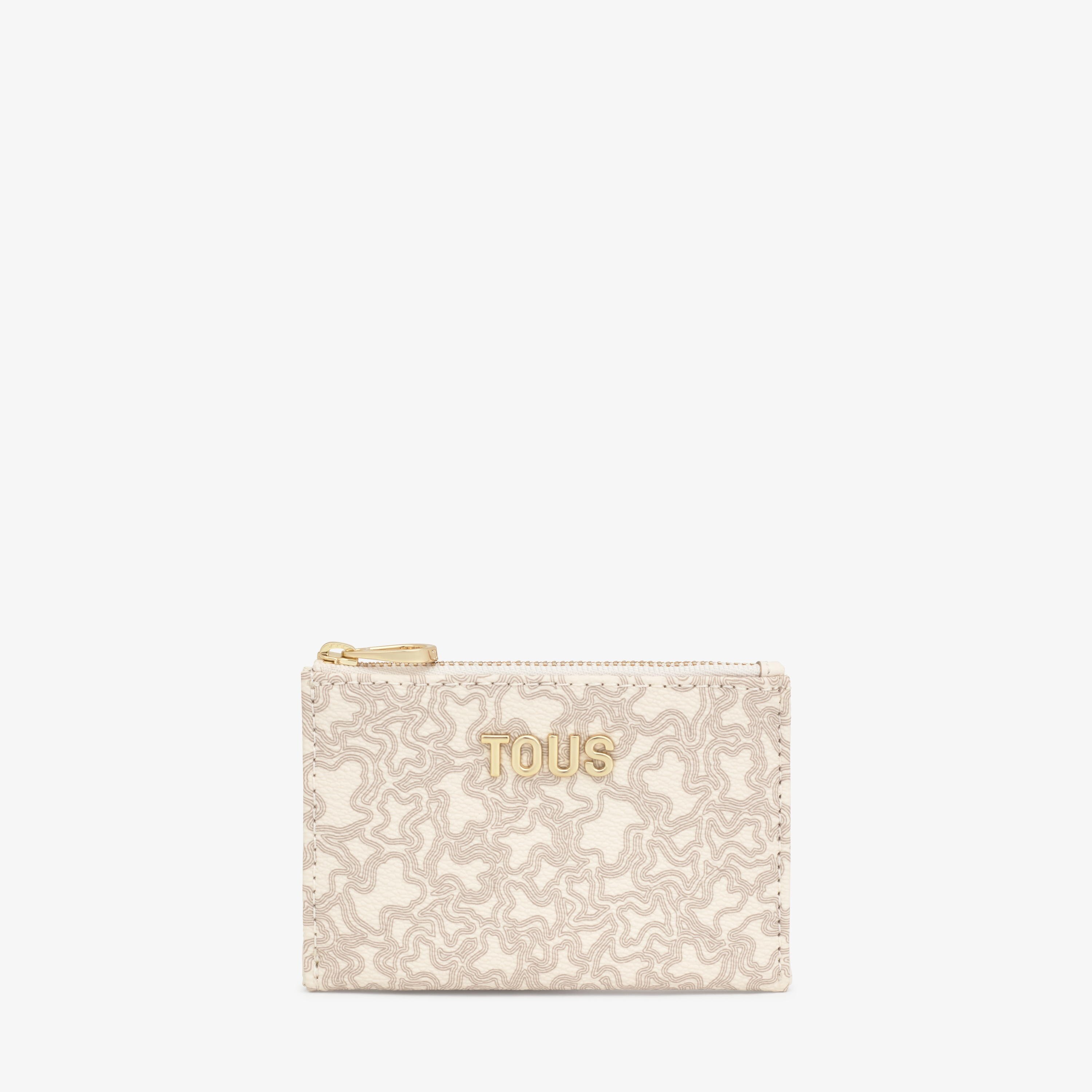 Beige Change purse-cardholder Kaos Mini Lines