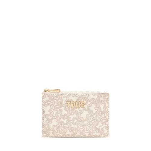 Monedero tarjetero beige Kaos Mini Lines