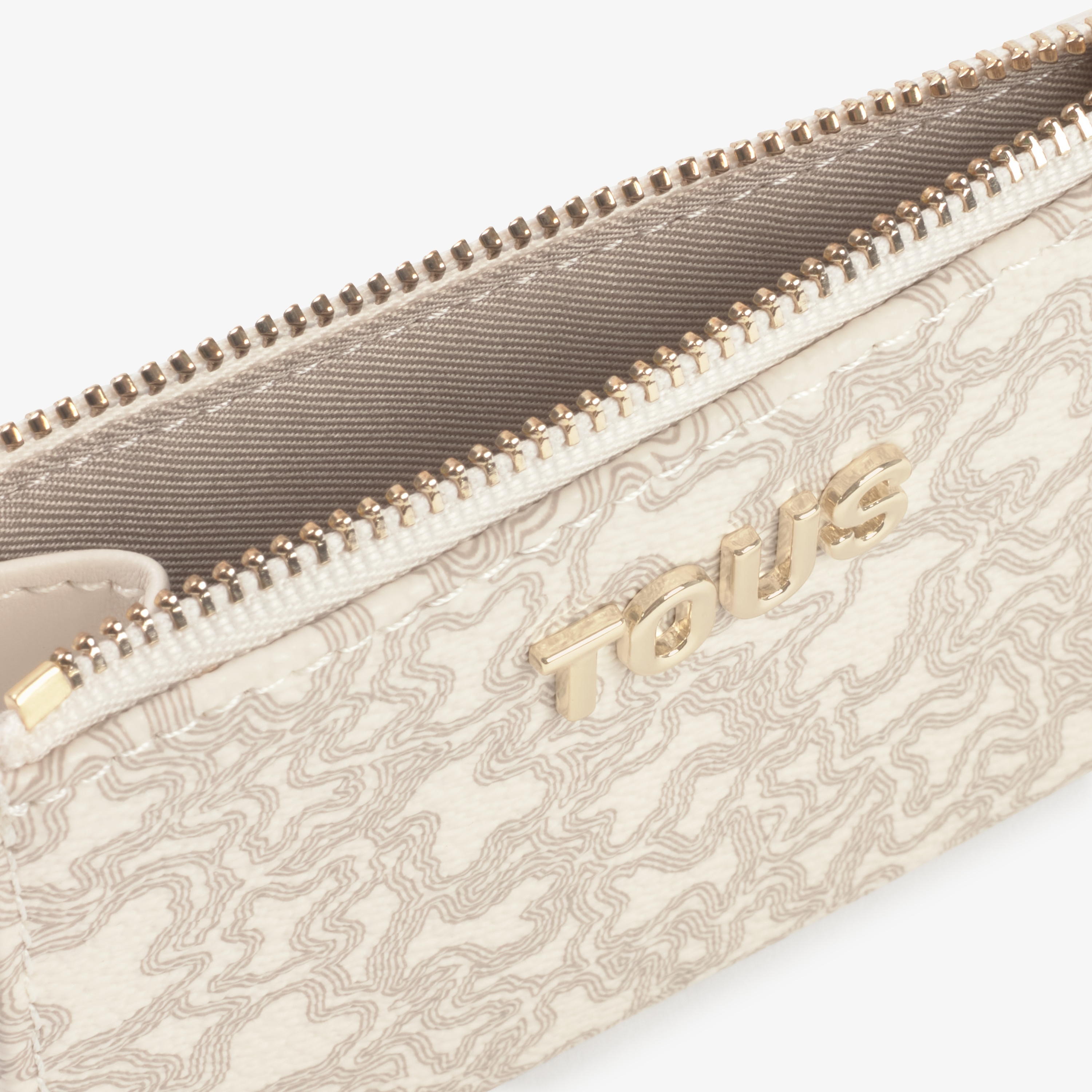 Beige Change purse-cardholder Kaos Mini Lines
