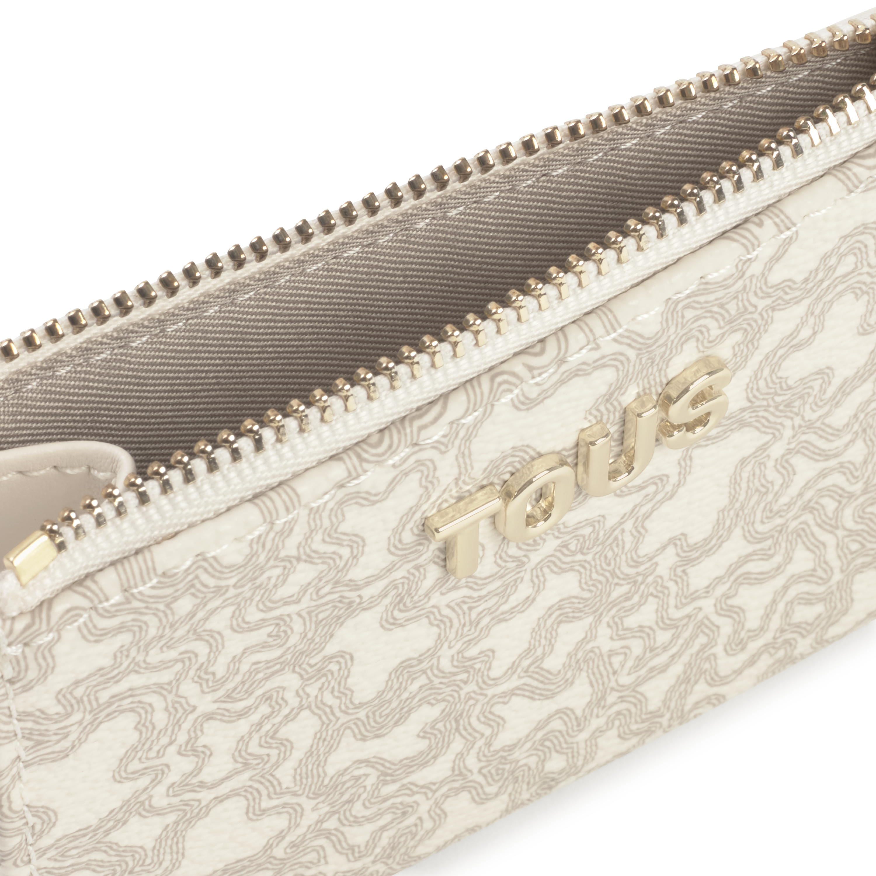 Beige Change purse-cardholder Kaos Mini Lines
