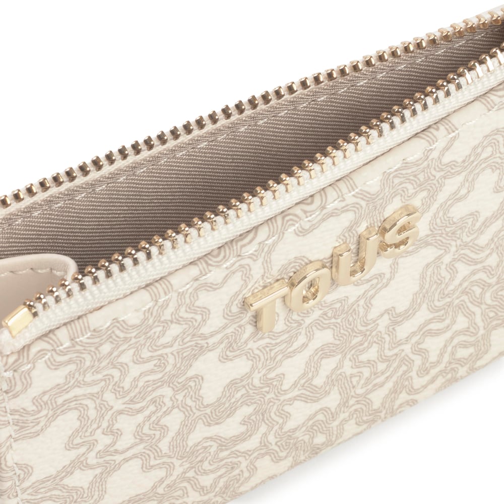 Beige Change purse-cardholder Kaos Mini Lines