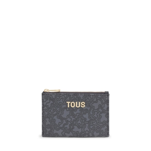 Monedero tarjetero gris oscuro Kaos Mini Lines