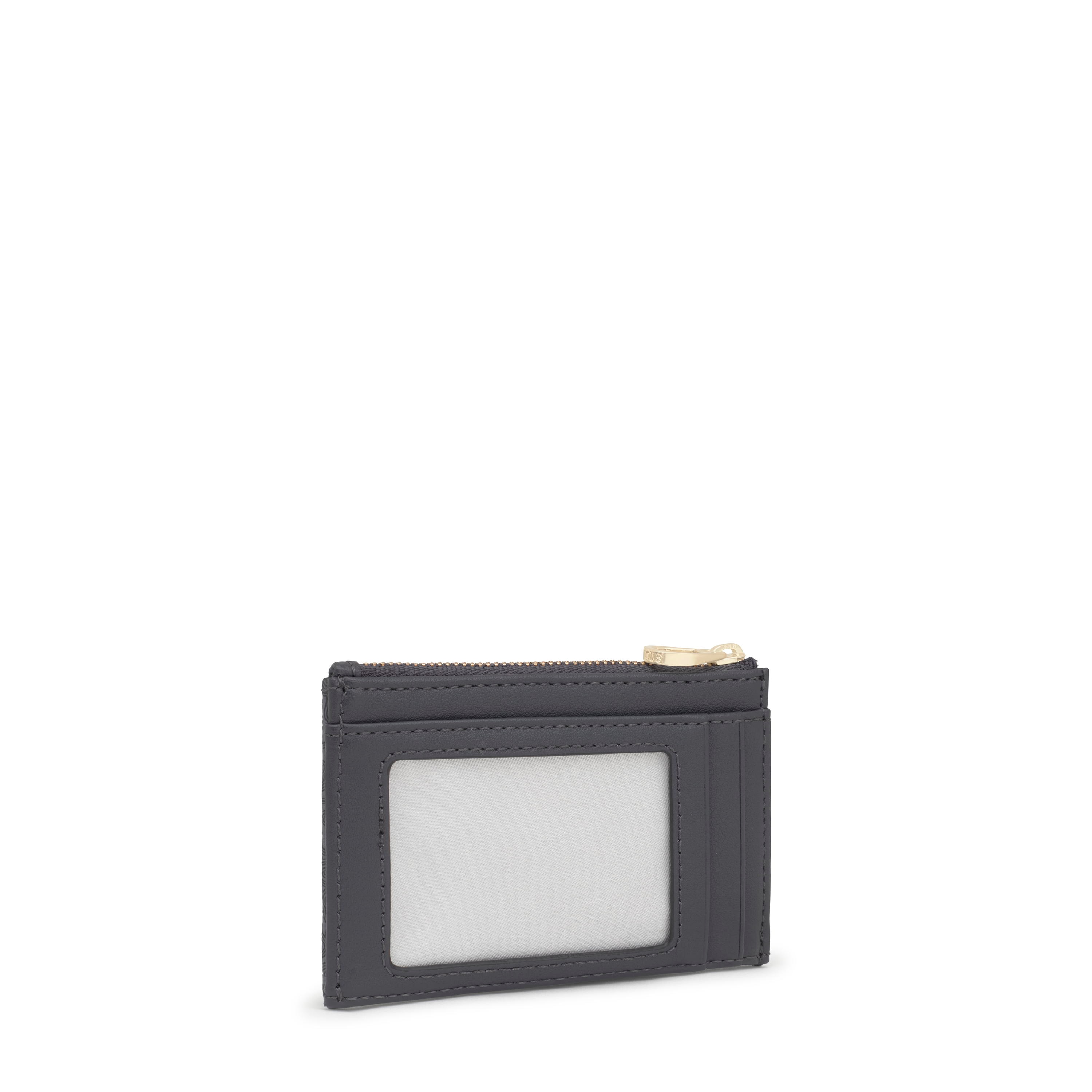 Dark gray Change purse-cardholder Kaos Mini Lines