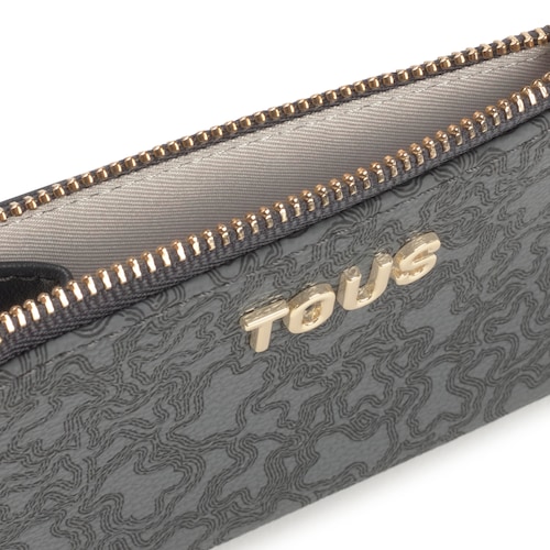 Monedero tarjetero gris oscuro Kaos Mini Lines