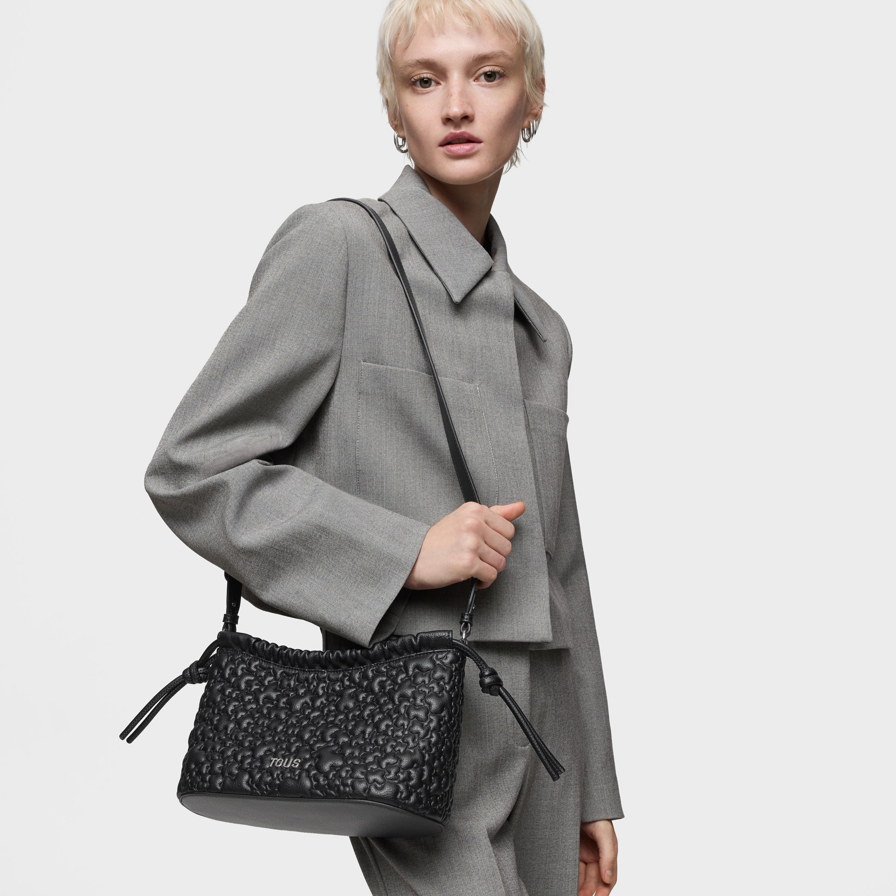 Medium black Crossbody bag TOUS Puffy Bear