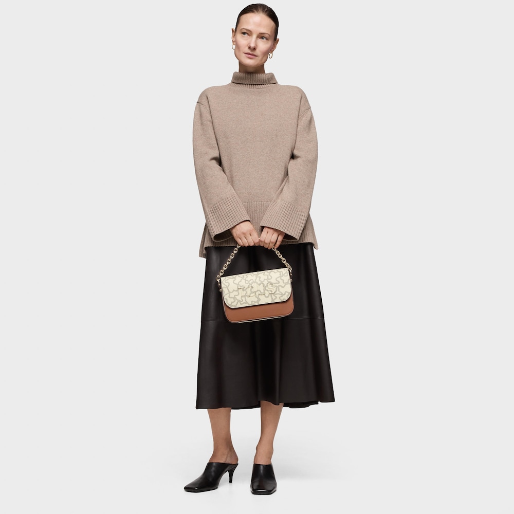 Medium camel beige chain Crossbody bag Kaos Icon