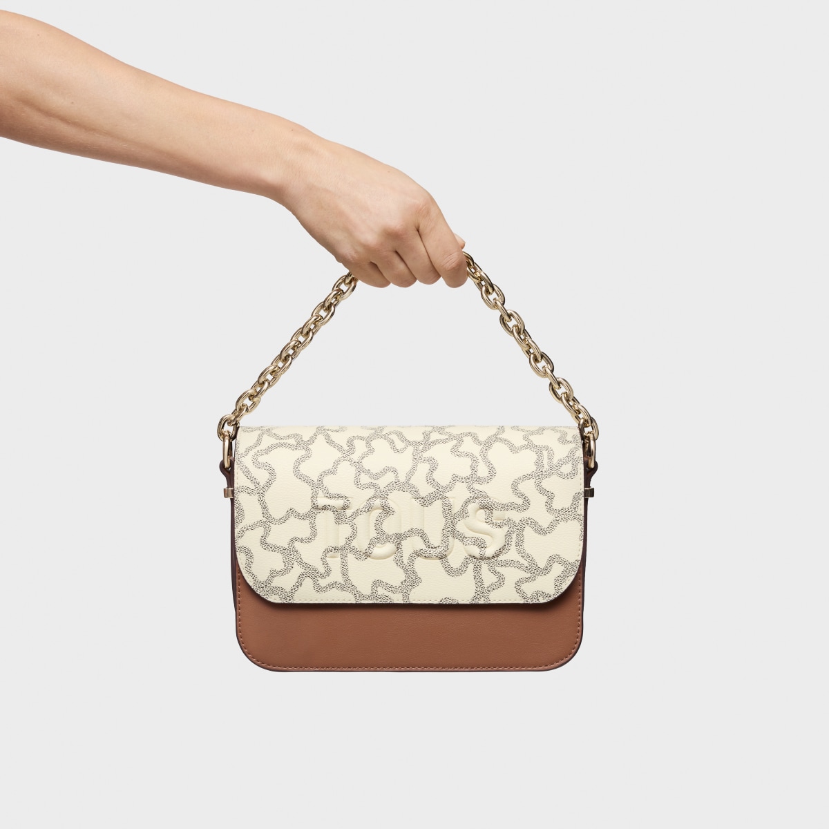 Medium camel beige chain Crossbody bag Kaos Icon