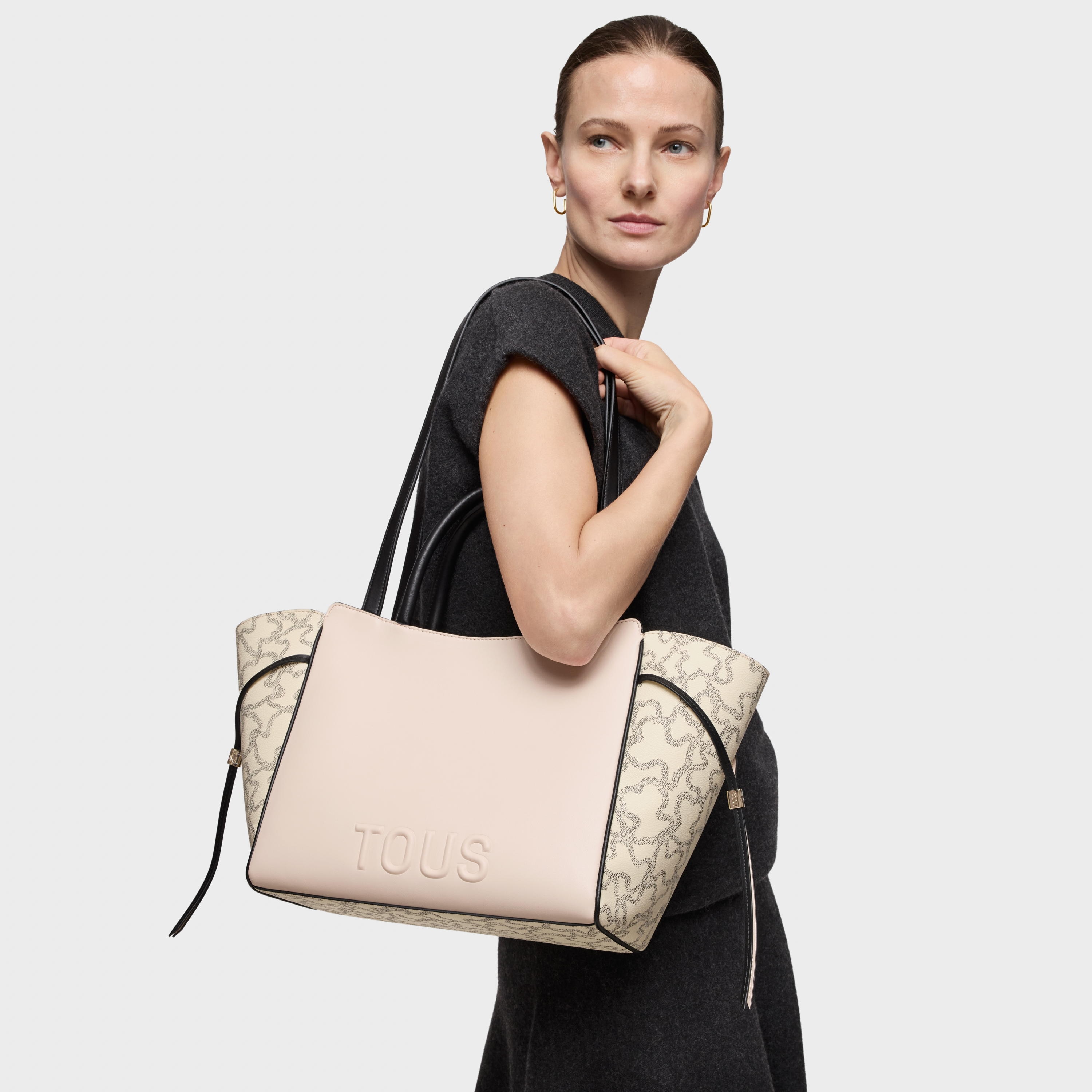 Medium black and beige City bag Kaos Icon