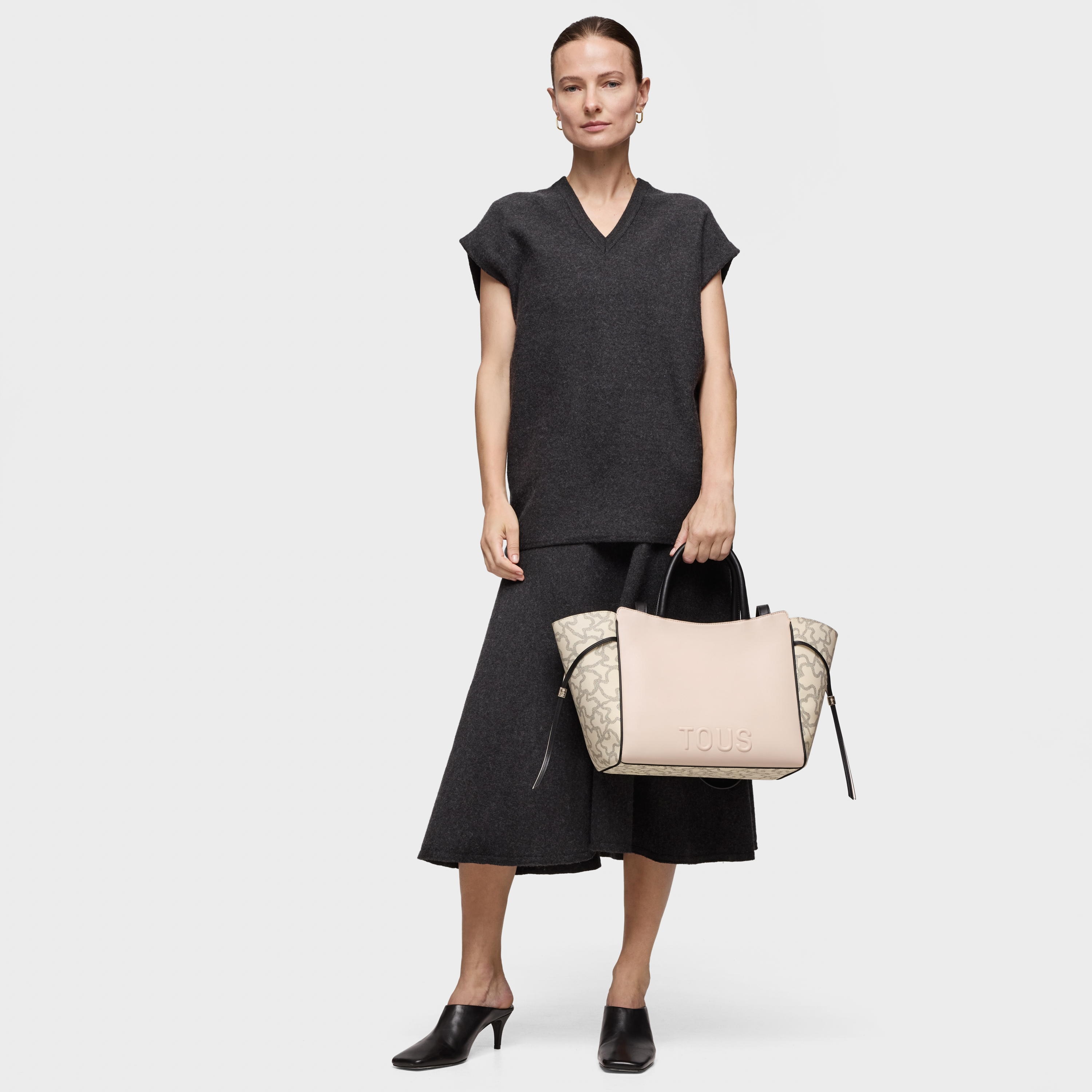 Medium black and beige City bag Kaos Icon