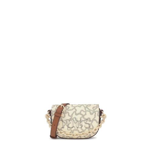 Beige mini half-moon Crossbody bag Kaos Icon