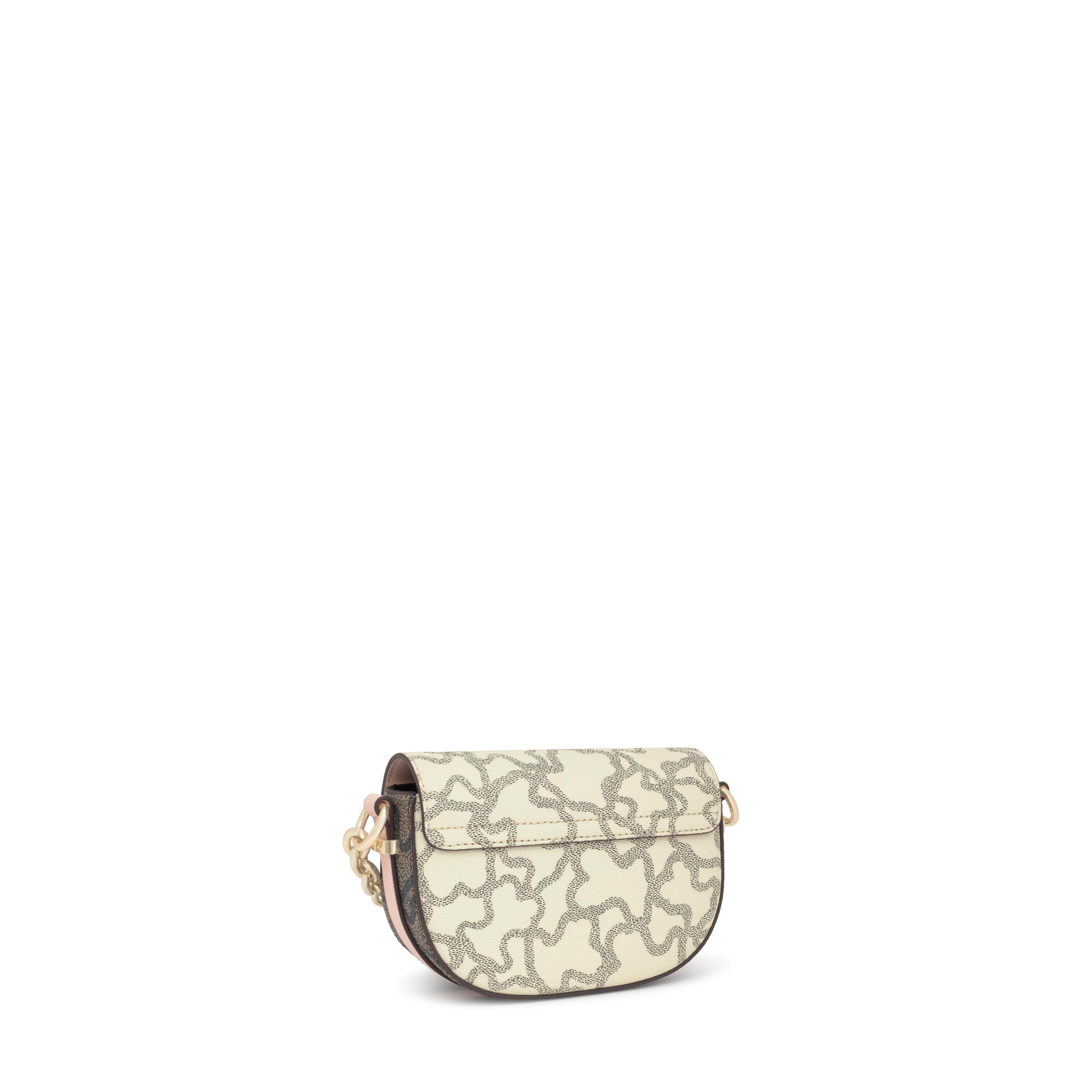 Beige mini half-moon Crossbody bag Kaos Icon