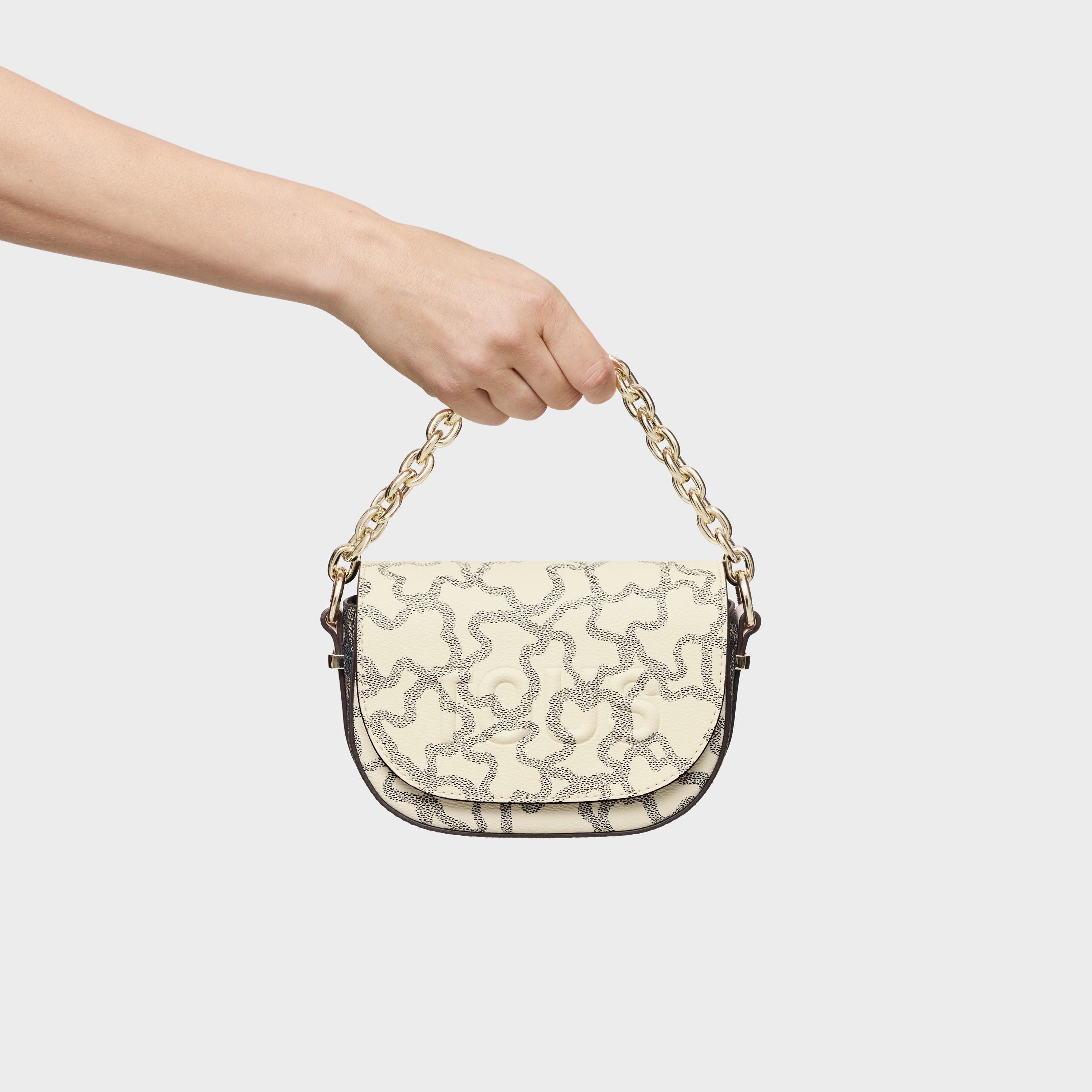 Beige mini half-moon Crossbody bag Kaos Icon