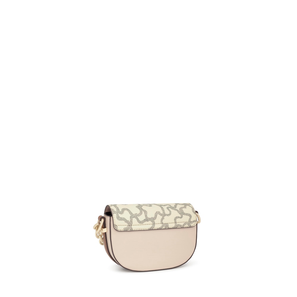 Camel and beige mini half-moon Crossbody bag Kaos Icon
