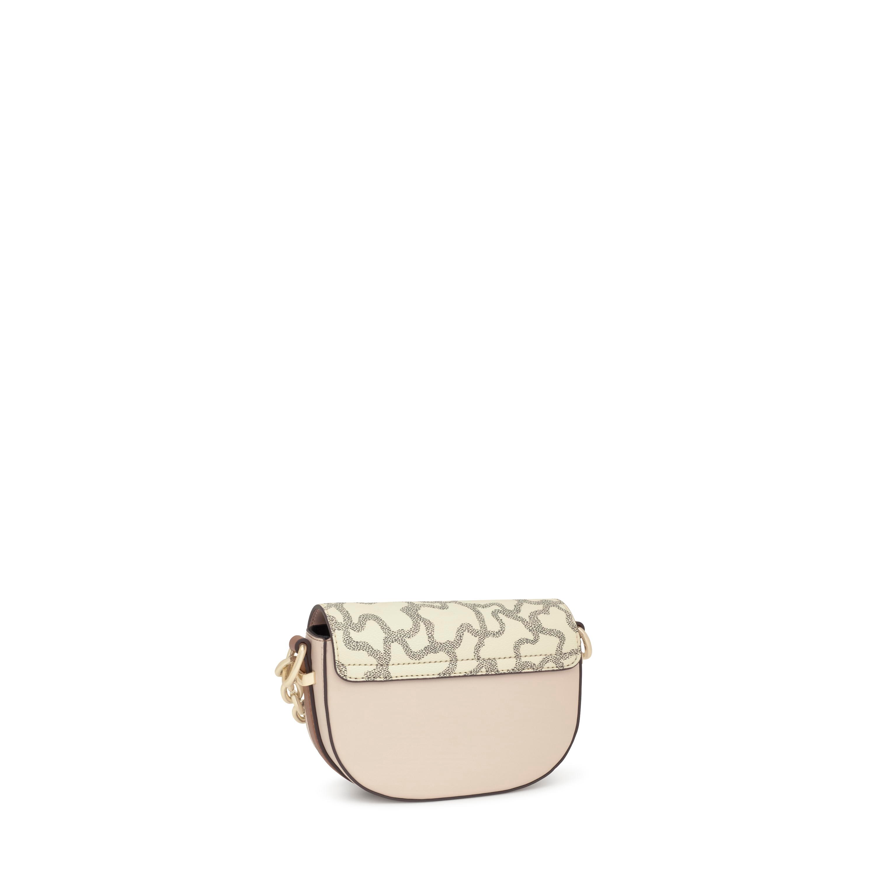 Camel and beige mini half-moon Crossbody bag Kaos Icon | TOUS