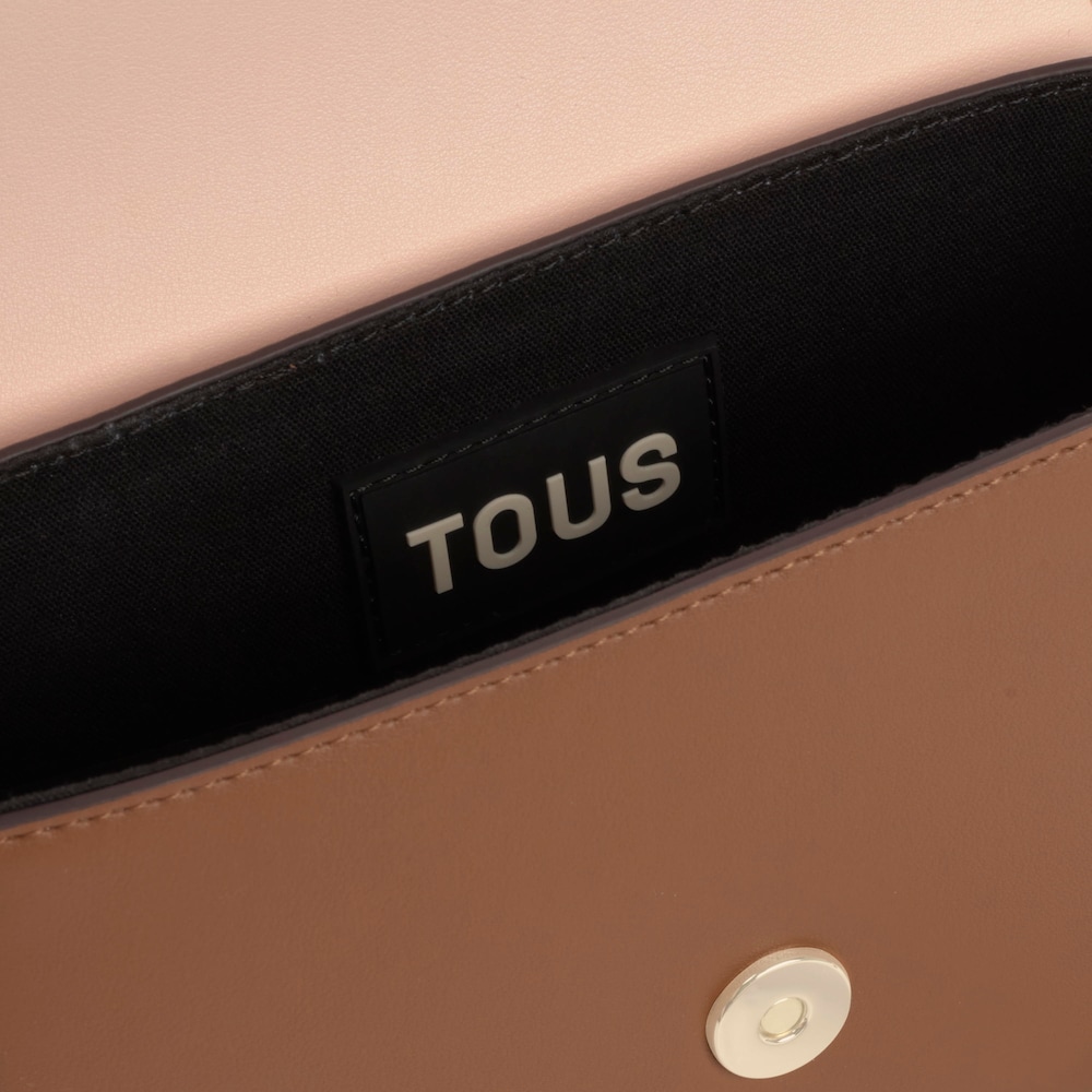 Camel and beige mini half-moon Crossbody bag Kaos Icon