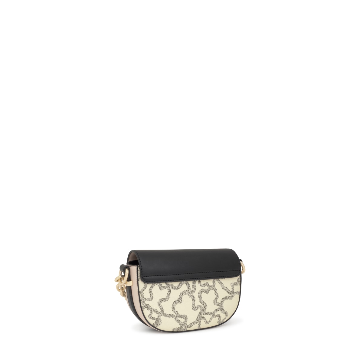 Black and beige mini half-moon Crossbody bag Kaos Icon