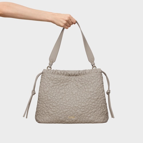 Large taupe TOUS Puffy Bear Shoulder bag