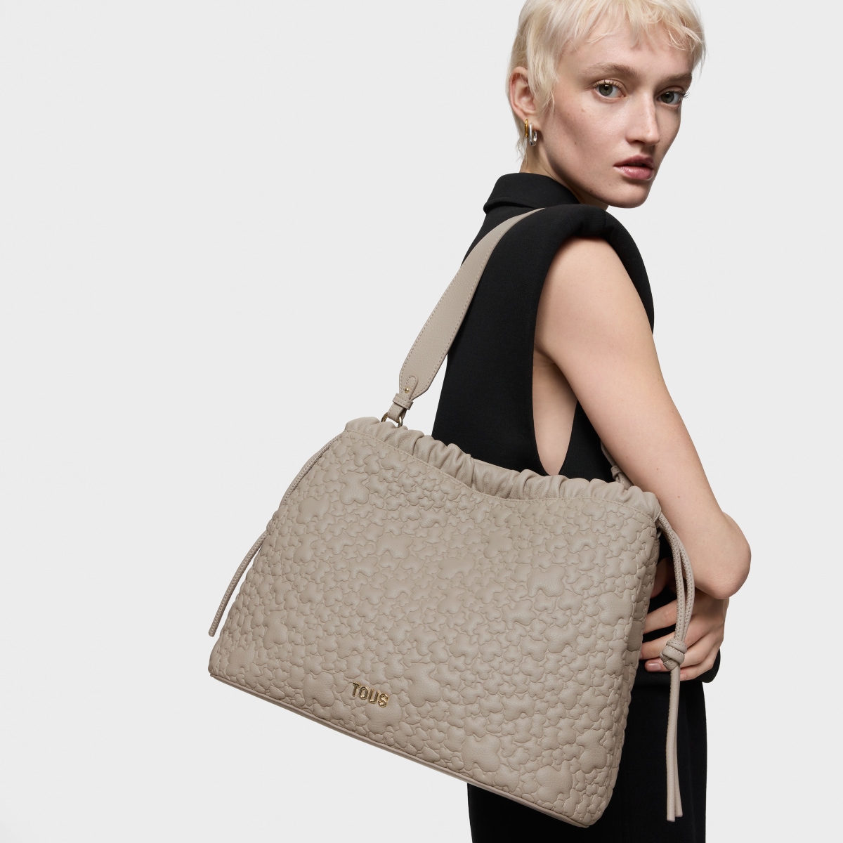 Large taupe TOUS Puffy Bear Shoulder bag