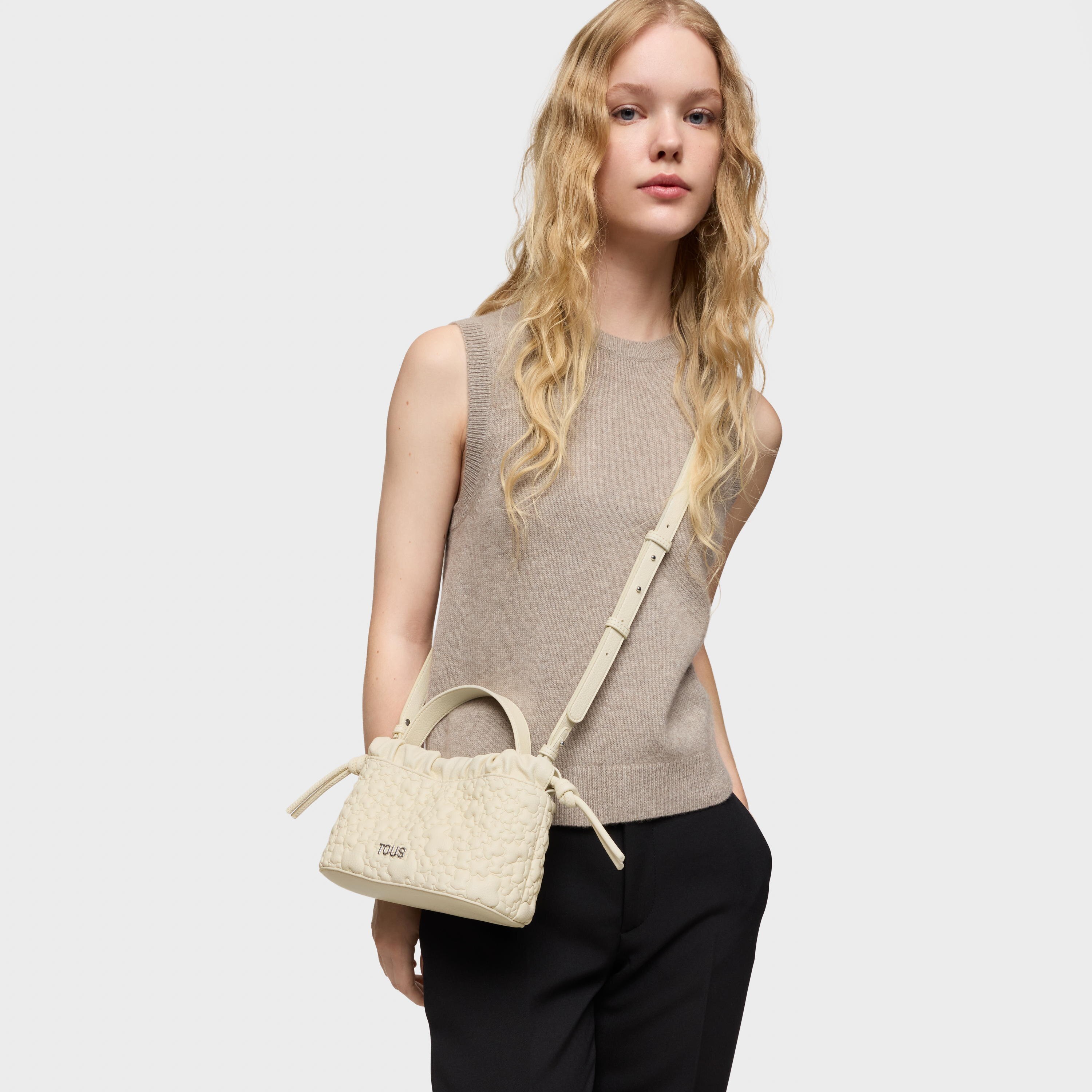 Small beige Shoulder bag TOUS Puffy Bear